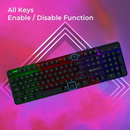 ZEBRONICS Transformer K1 Premium Gaming Keyboard with 104 Keys, 1.7m Cable, Laser Keycaps, Multi Color LED Modes, Integrated Multimedia Keys, All Keys Enable/Disable Function image 4