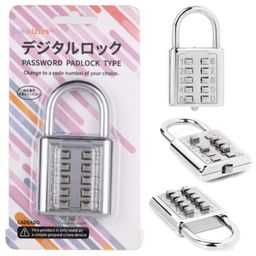 sunkizzrs Sunkizzrs® 10 Digit Push-Button Combination Number Code Luggage Lock Travel Code Lock Luggage Padlock (Silver) image 1