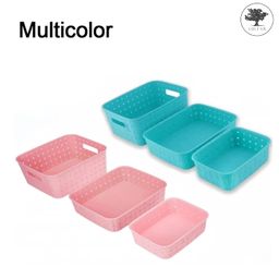 Sulfar Multipurpose Large Storage Baskets | Versatile Use for Organizing Fruits, Vegetables, Magazines, or Cosmetics | Set of 3, Durable, Multicolor image 2