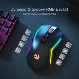 Redragon M693Gaming Mouse, 8000 DPI w/ 3-Mode Connection, BT & 2.4G Wireless, 7 Macro Buttons, Durable Power Capacity and RGB Backlight for PC/Mac/Laptop image 4