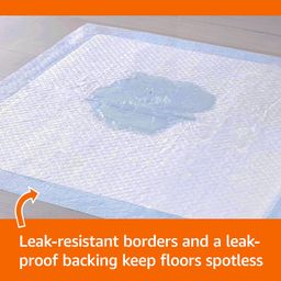 amazon basics Pet Training Pads with Leak-Proof Quick-Dry Design, for Small Dogs and Puppies, Regular, 100 Pieces image 3