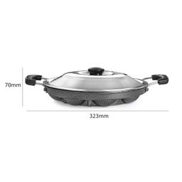 CELLO Non-Stick 12 Cavity Grill Appam Patra 2 Side Handle with Stainless Steel Lid | Appam Maker | Appam Patra | Appam pan | Litti Maker | Appe Stand image 5