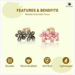 Sanas (5pcs) Hair Clips For Girls Women Hair Pins For Women Wedding Korean Pins For Girls & Kids Accessories Korean Clips (5pcs) Multicolor image 5