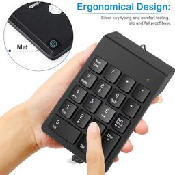 doobuy USB Numeric Keypad Numpad Portable Slim Mini Number Pad Keyboard for Laptop Desktop Computer PC, ChromBook, Surface Pro Notebook, Tax Number Calculate, Office Travel & Home Key Black image 3