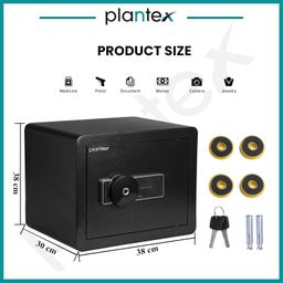 Plantex 38 Litres Safe Locker For Home/Locker Box for Jewellery and Other Valuables with Fingerprint Sensor & Emergency Key/Tijori for Office/1 Year Warranty - (Black) image 4
