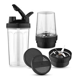 Kimatsu Nutri Bullet Unbreakable Polycarbonate 350 & 500 ML Jars Suitable for all Regular mixer grinders with 4 teeth couplers and 2 Locking system Opposite side, Black image 1