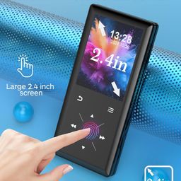 afu 64GB Bluetooth MP3 Player - Portable HiFi Mp3 Player with Built-in Speaker, 2.4" Screen MP3 Music Player with Voice Recorder, FM Radio, Touch Buttons,Support up to 256GB SD Card image 2