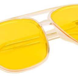voyage UV Protected Rectangular Unisex Sunglasses - (BF82008MG3341Z | Yellow Lens | Clear Frame) image 5