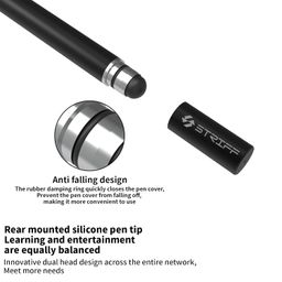 STRIFF 2 in 1 Tablet Stylus Pen for All Touch Screens Devices | Fine Point Tip | High Sensitivity & Precision Capacitive Pen with Compatible for iOS, Android, and Windows – Black image 3