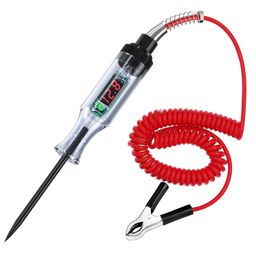 Hetkrishi Test Light Automotive, Automotive Circuit Tester, DC 6V-24V Digital LED Test Light with Portable, Auto Bidirectional Voltage Tester Electric Test Pen with Voltmeter and Probe image 1