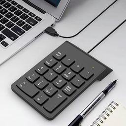 ETZIN USB Numeric Keypad Numpad Portable Slim Mini Number Pad Keyboard for Laptop Desktop Computer PC, ChromBook, Surface Pro Notebook, Tax Number Calculate, Office Travel & Home Key Black image 2