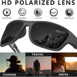 elegante Men Square Polarization Sunglasses image 3