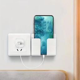 Prolet Wall Mounted Mobile Holder Storage Case for Remote, Wall Mounted Mobile Stand/Multi Purpose Stand with Hole for Phone Charging-White(Pack of 3) image 5