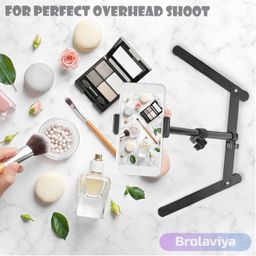 BROLAVIYA Overhead Video Mobile Metal desktop Stand with 1/4" Male Adaptor for Camera,Gopro and Mobile Bracket for online teaching,Video,Desktop,Bedroom, Office image 5