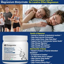Trexgenics MAGNESIUM BISGLYCINATE POWDER provides a highly bioavialble form of Magnesium, No Laxative effect, added benefits of the amino acid Glycine (Pack of 1) image 4