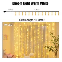 niyamax LED String Lights - 12 Meter Fairy Lights with Full View Light 42 LED Bulb - Waterproof & Flexible Copper LED Serial String Lights (Warm White) image 3