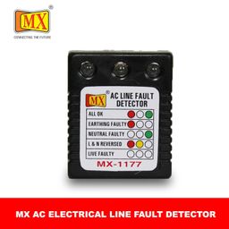 MX AC Line Fault Detector 5amp 3Pin Socket Tester for electrical work with Automatic Earthing | line detector tester L&N Reversed, Live Faulty Detector with RYG Led Indicator Wall Plug -Black, 2 Pcs image 3