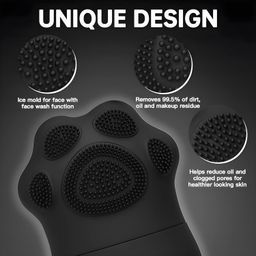 skinside Ice Roller for Face with Scrubber | Ice Roller for Face | For Men & Women | Ice Cube Roller for Glowing Skin & Puffy Eyes | Reusable & Unbreakable (Black) image 2