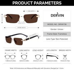 dervin Rectangular Rimless Sunglasses for Men and Women image 5