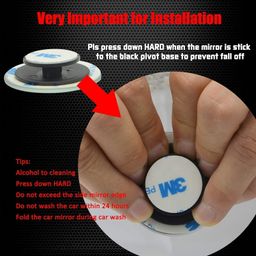 TEKCOOL Blind Spot Mirror, 2" Round HD Glass Frameless Car Convex Rear View Mirror, Pack of 2 image 4