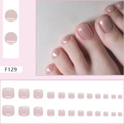 Buddy Jelly Trends Premium Designer 24pcs Toe Stick-on Nails set, with Easy Glue Tab application, Nails are Reusable & Unbreakable (F129) image 2