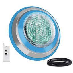 elbme ELBME® Led Pool Lights, Waterproof IP68 47W RGB Swimming Pool Light Multi Color, 12V AC Led Inground Pool Light Control with Remote Controller - 16ft Cord image 1