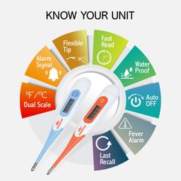 Coronation DT-4333 Digital Thermometer with Flexible Tip - 1 Pc | Quick Measurement for checking Body Temperature | Fever Check | For Oral & Underarm use| Big Display image 2