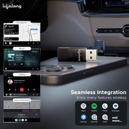 Lifelong Wireless Android Auto Adapter | Compatible with Android | Dongle Connector for Car | Converts Wired to Wireless | Includes USB C & A | No App Needed | Stick Cast - Bluetooth & Wi-Fi (LLECA20) image 3