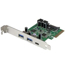 makworld Mak World® PCI-e Express 2X USB 3.0 & 1x Type-C USB C 3.1 Card image 1