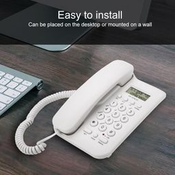 Pomya Corded Telephone, Wired Phone Fixed Desktop Landline Telephone with Caller ID No AC Power Required for Home Hotel Office, etc (White) image 4