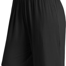 notwild Plus size Women's Cotton Pyjama Shorts Elastic Waist Soft Sleep Shorts (IN, Alpha, XL, Regular, Black) image 5