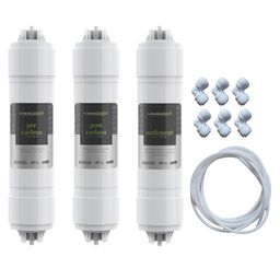 MEETOS Water Filter Inline kit (Pre Carbon, Sediment Filter, Post Carbon) with Elbow, RO Water Purifier Replacement Filters,Inline Filter Cartridge for All RO Water Plan image 1