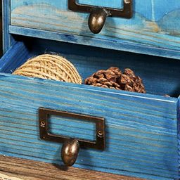 ATORSE Desktop Drawer Storage Box with 2 Drawers Makeup Shelf Rack for Workspace Blue image 2
