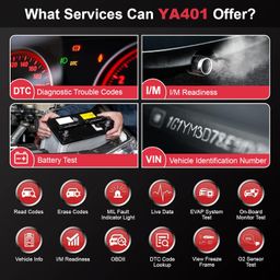 elmconfig OBD2 Scanner Car Code Reader, YA401 Check Engine Light Scan Tool with I/M Readiness DTC Lookup for All OBD II Protocol Cars Since 1996 image 2