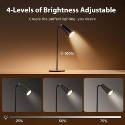 PARSPAR 4 in 1 Magnetic LED Desk Lamp, Table Lamp for Study Desk Light with Powerful Neodymium Magnets & Adjustable Brightness Reading Lamp USB C Charging image 2