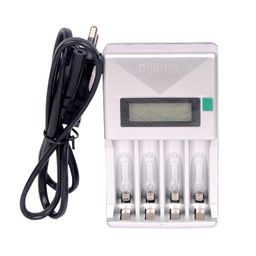 ijja Smart LCD Cell Charger Ultra Fast for AA and AAA Ni-mh Rechargeable Batteries for Camera Flashlight Cell (Silver) image 1