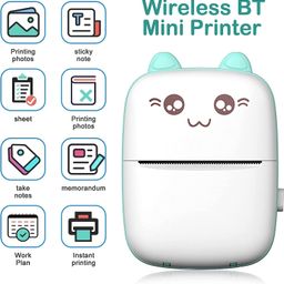 ROMINO Mini Portable Thermal Pocket Printer, Inkless Wireless Bluetooth Label Small Paper Photo Mobile Printer Machine for Students, Home - for Printing Picture Memo Barcode Labels (Multi) image 5