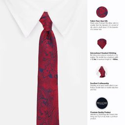 peluche The Crimson Styled Red Colored Microfiber Necktie For Men image 4