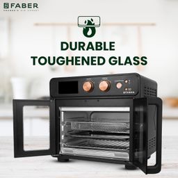 Faber Air Fryer Oven 25L, Digital Control, Bake Tray, SS Wire Tray & Basket, Crumb Tray, Rotisserie Kit | 15 Preset Auto Program | Bake,Roast,Fry,Toast,Defrost | Convection Function | FAO 25L 15F BK image 5