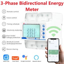 XPR3SS 100Amp 3 Phase Energy Meter WIFI Remote Control Bidirectional Smart Circuit Breaker Energy Meter KWh Power Meter Timer Over Voltage Under Voltage Over Current & Leakage Current Protection image 2