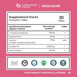 Carbamide Forte Japanese Reduced L Glutathione Tablets 500mg with Vitamin E | Glutathione with Hyaluronic Acid, Vitamin E, Lycopene & Biotin – 30 Veg Tablets Each image 2