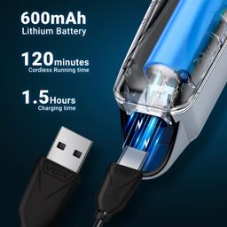 VGR V-071 Cordless Professional Hair Clipper Runtime: 120 Min Trimmer For Men With 3 Guide Combs (Silver) Standard,Battery Powered, 1 Count image 5