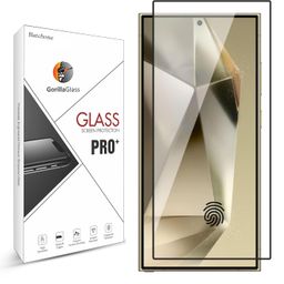 batchone Tempered Glass Screen Protector Compatible for Samsung Galaxy S24 Ultra 5G(Black) with Edge to Edge Coverage and Easy Installation kit image 1