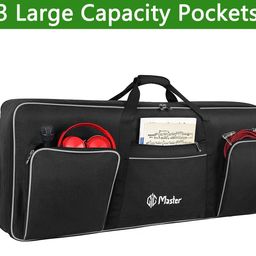 GIG Master Heavy Padded Keyboard Bag/Cover/Case for Yamaha PSR-S970, 61 Keys Keyboard with Dust Cover & Double Pocket(Black & Grey) image 2
