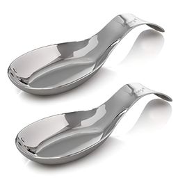 Parage 2 Pieces Stainless Steel Spoon Rest for Home & Kitchen, Platform and Dining Table, Holding Messy Spoon While Cooking (Set of 2, 21.5 cm Long) image 1