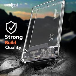 FRONTECH 2.5" USB HDD External Hard Drive Enclosure Transparent Case, USB 3.0 to SATA Tool-Free External Hard Disk Case with High-Speed Data Transfer Storage Capacity Compatible (NC-0034) image 5