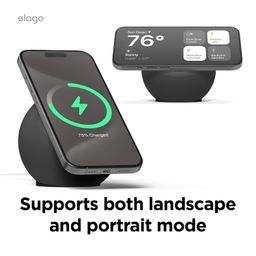 elago MS2 Charging Stand Compatible with MagSafe Charger - Premium Silicone Stand Compatible with iPhone 16/15/14/13/12 Series, Designed for MagSafe Stand [Black] [Charging Cable Not Included] image 5