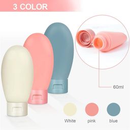 TEKCOOL Travel Bottles for Toiletries, Pack of 3 Shampoo Bottle Set, Toiletry Bottles, Containers Small Leakproof Mini Essentials -60Ml, Multicolour| Plastic image 5