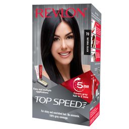 Revlon Top Speed Hair Color for Women Natural Black | Ginseng Root Extract and Mother of Pearl | 100% Grey Coverage in 5 Minutes | Ammonia Free, Easy Application and Intense Conditioning image 1
