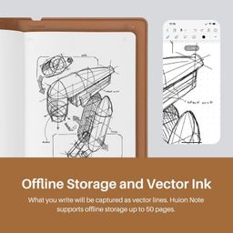 HUION Note X10 Smart Digital Notebook | (A5 Size), 50 Sheet | 9.5x7inch | Digital Notebook Drawing Tablet with Battery-Free Pen | Huion Scribo 2 | Supports Windows, Mac, Android, iOS | Brown image 5
